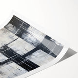 Geometric Abstract Paintings - Black & White Minimalist Wall Art