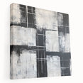 Geometric Abstract Paintings - Black & White Minimalist Wall Art