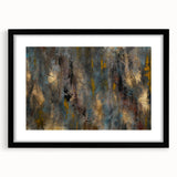 Large Abstract Wall Art – Moody Modern Canvas in Gold, Gray & Teal