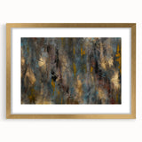 Large Abstract Wall Art – Moody Modern Canvas in Gold, Gray & Teal
