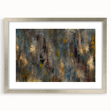 Large Abstract Wall Art – Moody Modern Canvas in Gold, Gray & Teal