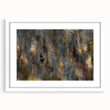 Large Abstract Wall Art – Moody Modern Canvas in Gold, Gray & Teal