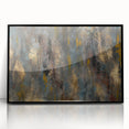 Large Abstract Wall Art – Moody Modern Canvas in Gold, Gray & Teal