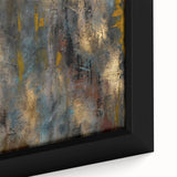 Large Abstract Wall Art – Moody Modern Canvas in Gold, Gray & Teal