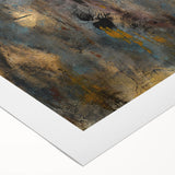 Large Abstract Wall Art – Moody Modern Canvas in Gold, Gray & Teal