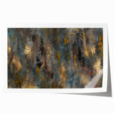 Large Abstract Wall Art – Moody Modern Canvas in Gold, Gray & Teal