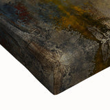 Large Abstract Wall Art – Moody Modern Canvas in Gold, Gray & Teal