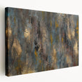 Large Abstract Wall Art – Moody Modern Canvas in Gold, Gray & Teal