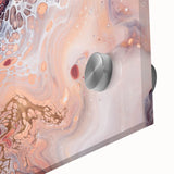 Modern Fluid Art Prints – Peach & Burgundy Swirling Canvas