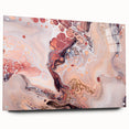 Modern Fluid Art Prints – Peach & Burgundy Swirling Canvas
