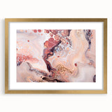 Modern Fluid Art Prints – Peach & Burgundy Swirling Canvas