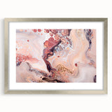 Modern Fluid Art Prints – Peach & Burgundy Swirling Canvas