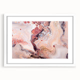 Modern Fluid Art Prints – Peach & Burgundy Swirling Canvas