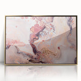 Modern Fluid Art Prints – Peach & Burgundy Swirling Canvas