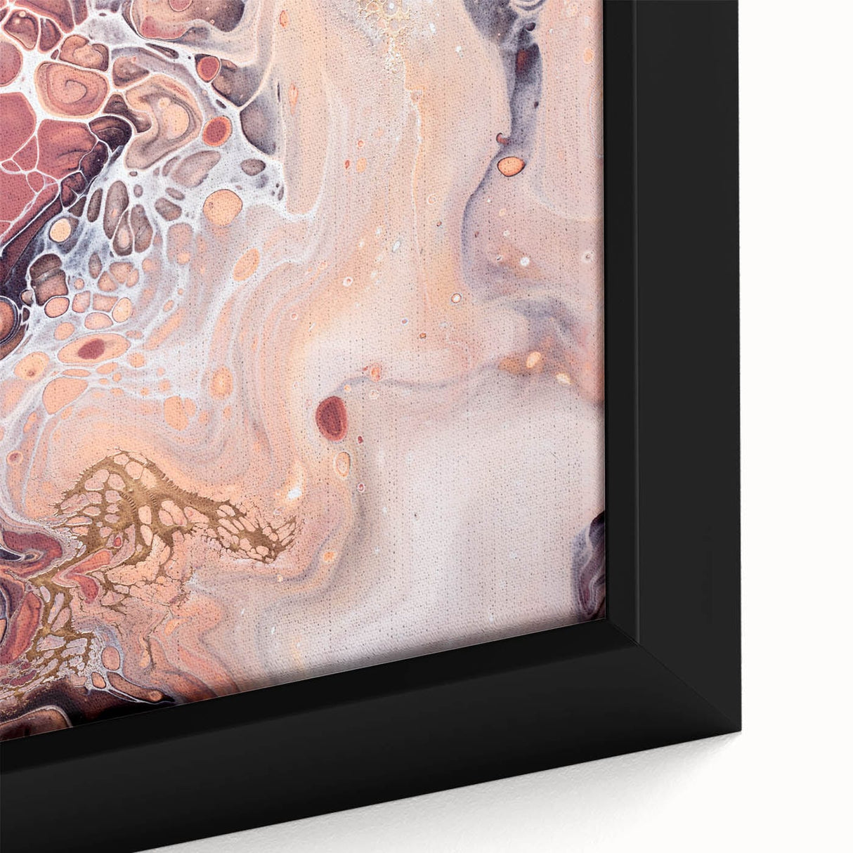 Modern Fluid Art Prints – Peach & Burgundy Swirling Canvas