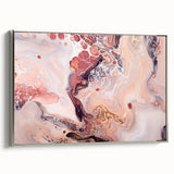 Modern Fluid Art Prints – Peach & Burgundy Swirling Canvas