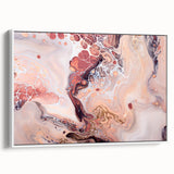 Modern Fluid Art Prints – Peach & Burgundy Swirling Canvas