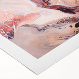 Modern Fluid Art Prints – Peach & Burgundy Swirling Canvas