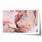 Modern Fluid Art Prints – Peach & Burgundy Swirling Canvas