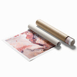 Modern Fluid Art Prints – Peach & Burgundy Swirling Canvas