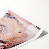 Modern Fluid Art Prints – Peach & Burgundy Swirling Canvas