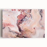 Modern Fluid Art Prints – Peach & Burgundy Swirling Canvas