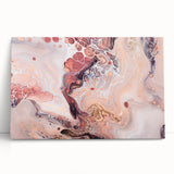 Modern Fluid Art Prints – Peach & Burgundy Swirling Canvas