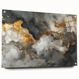 High-End Abstract Canvas Prints – Black, Gold & Gray Modern Art