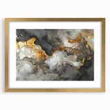 High-End Abstract Canvas Prints – Black, Gold & Gray Modern Art