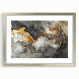 High-End Abstract Canvas Prints – Black, Gold & Gray Modern Art