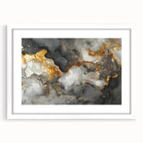 High-End Abstract Canvas Prints – Black, Gold & Gray Modern Art