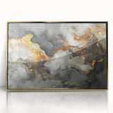 High-End Abstract Canvas Prints – Black, Gold & Gray Modern Art