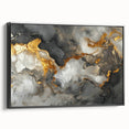 High-End Abstract Canvas Prints – Black, Gold & Gray Modern Art