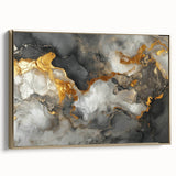 High-End Abstract Canvas Prints – Black, Gold & Gray Modern Art