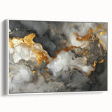 High-End Abstract Canvas Prints – Black, Gold & Gray Modern Art