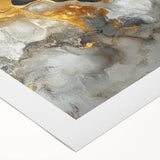 High-End Abstract Canvas Prints – Black, Gold & Gray Modern Art