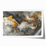 High-End Abstract Canvas Prints – Black, Gold & Gray Modern Art
