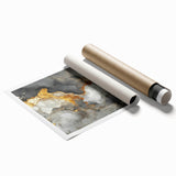 High-End Abstract Canvas Prints – Black, Gold & Gray Modern Art