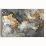 High-End Abstract Canvas Prints – Black, Gold & Gray Modern Art