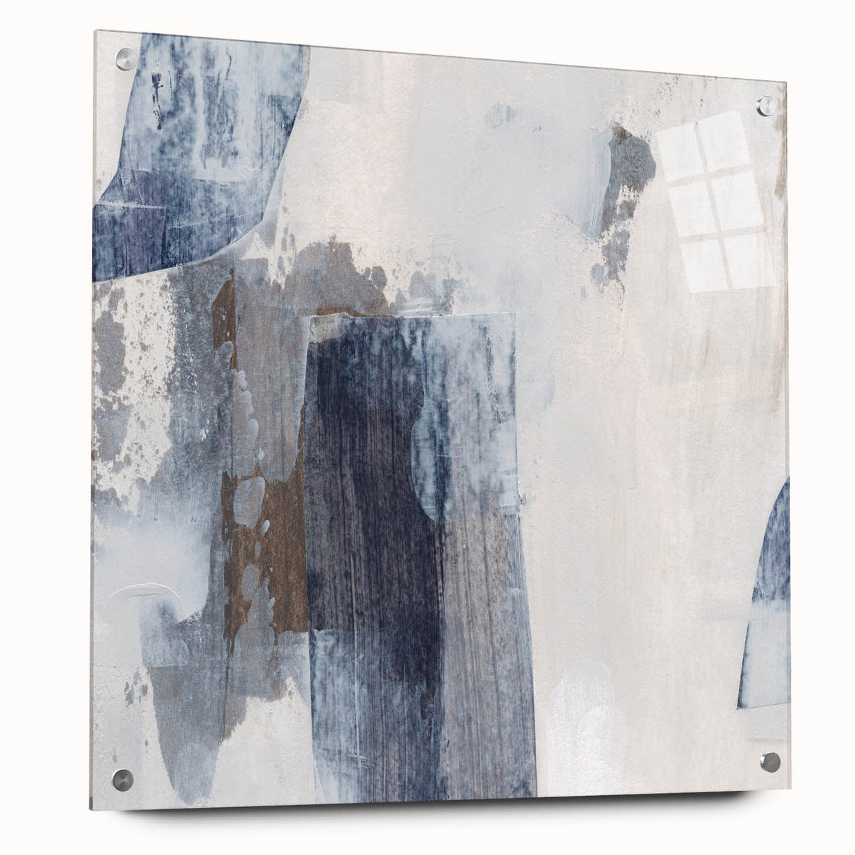 Earthen Harmony Abstracts - Neutral Blue & Gray Abstract Wall Art