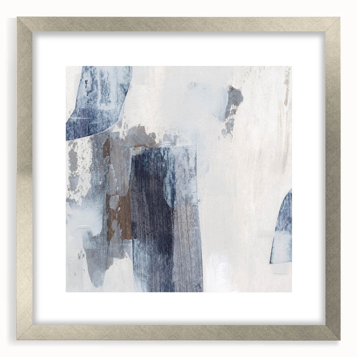Earthen Harmony Abstracts - Neutral Blue & Gray Abstract Wall Art