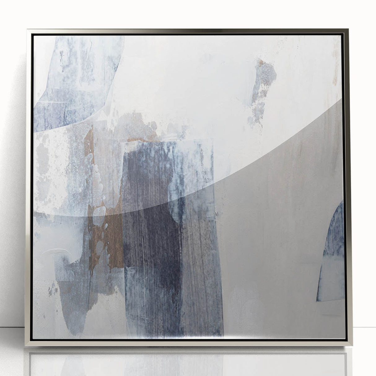 Earthen Harmony Abstracts - Neutral Blue & Gray Abstract Wall Art