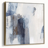 Earthen Harmony Abstracts - Neutral Blue & Gray Abstract Wall Art