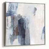 Earthen Harmony Abstracts - Neutral Blue & Gray Abstract Wall Art