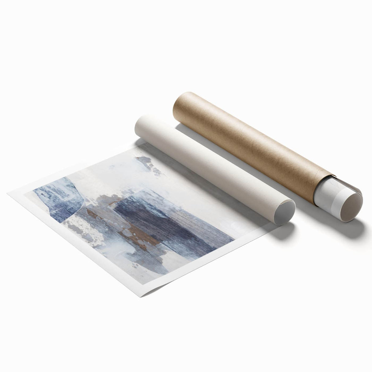 Earthen Harmony Abstracts - Neutral Blue & Gray Abstract Wall Art
