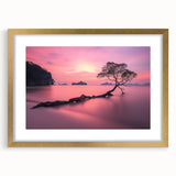 Minimalist Coastal Landscape Art – Tranquil Sunset Beach Print
