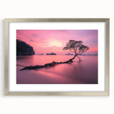 Minimalist Coastal Landscape Art – Tranquil Sunset Beach Print