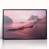 Minimalist Coastal Landscape Art – Tranquil Sunset Beach Print