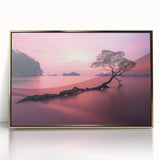 Minimalist Coastal Landscape Art – Tranquil Sunset Beach Print