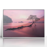 Minimalist Coastal Landscape Art – Tranquil Sunset Beach Print